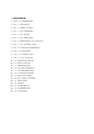 人力资源表单汇总表
