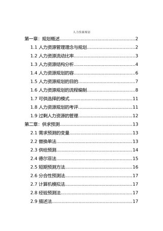 人力资源规划实战手册范本