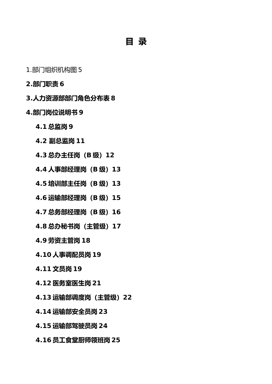 人力资源部岗位说明书_第3页