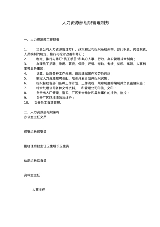 人力资源部组织管理制芳