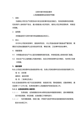 人员疏散应急处理预案