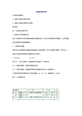 人机系统可靠性设计原则