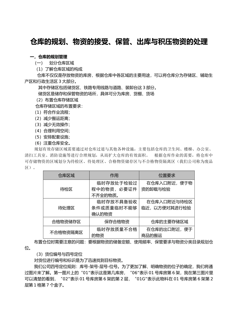 仓库的各个环节管理办法_第1页