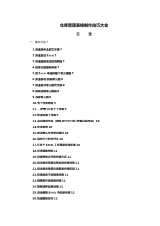 仓库管理表格制作技巧大全
