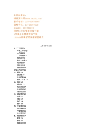 企业人事工作流程图