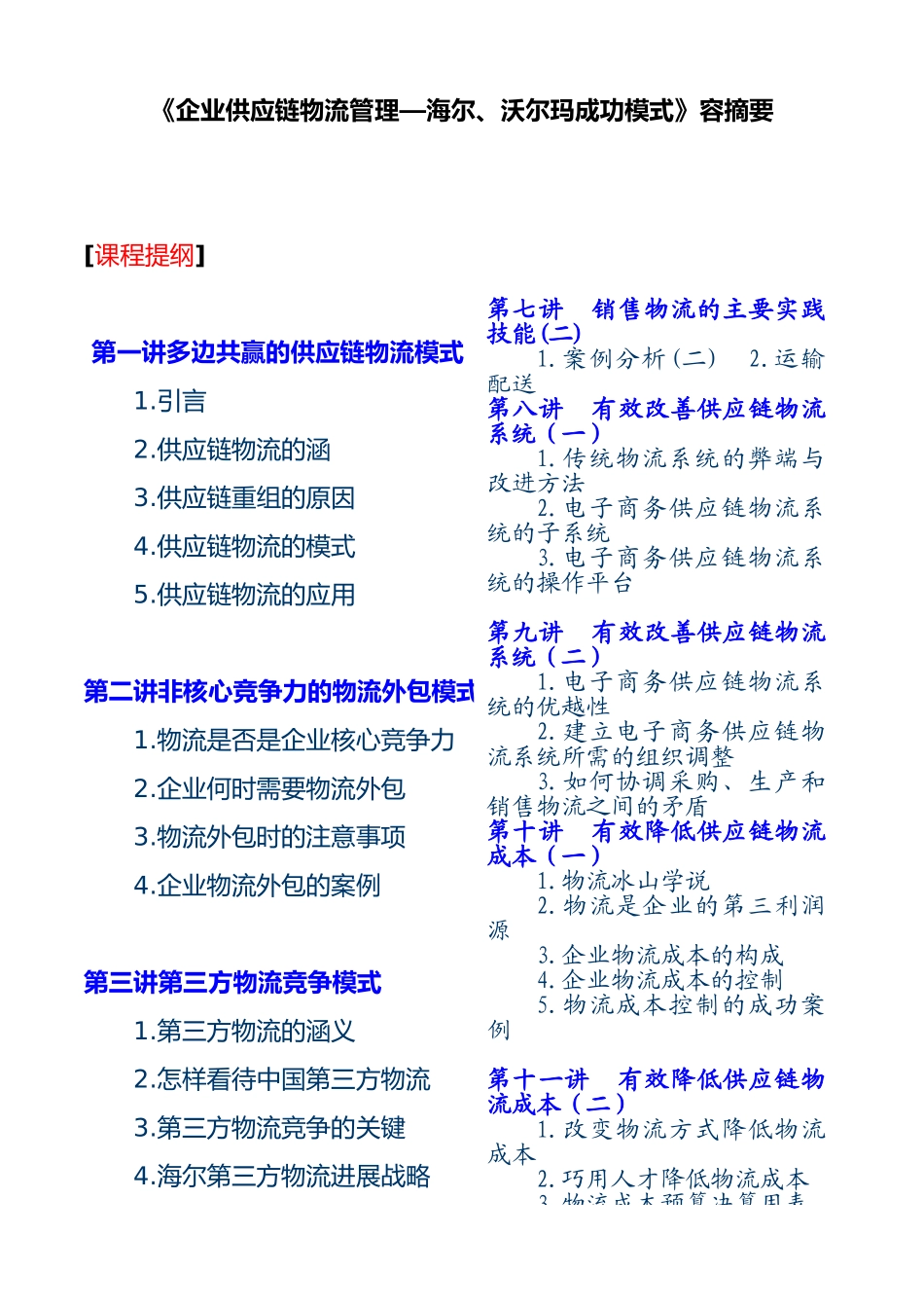 企业供应链与物流管理模式_第1页