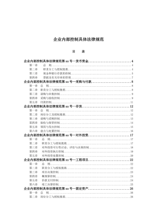 企业内部控制具体规范