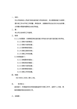 企业员工能力评估与培训管理程序文件