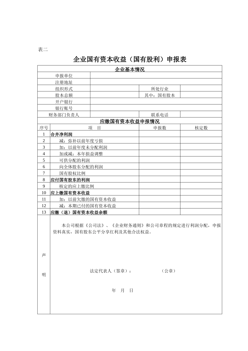 企业国有资本收益申报表_第3页