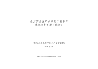 企业安全生产主体责任清单与