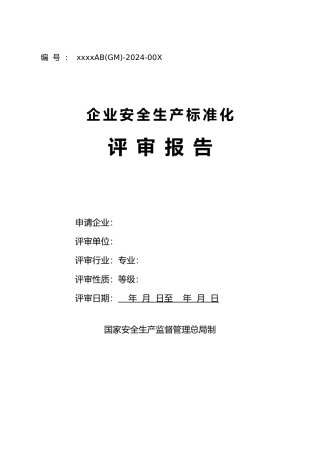 企业安全生产标准化评审报告