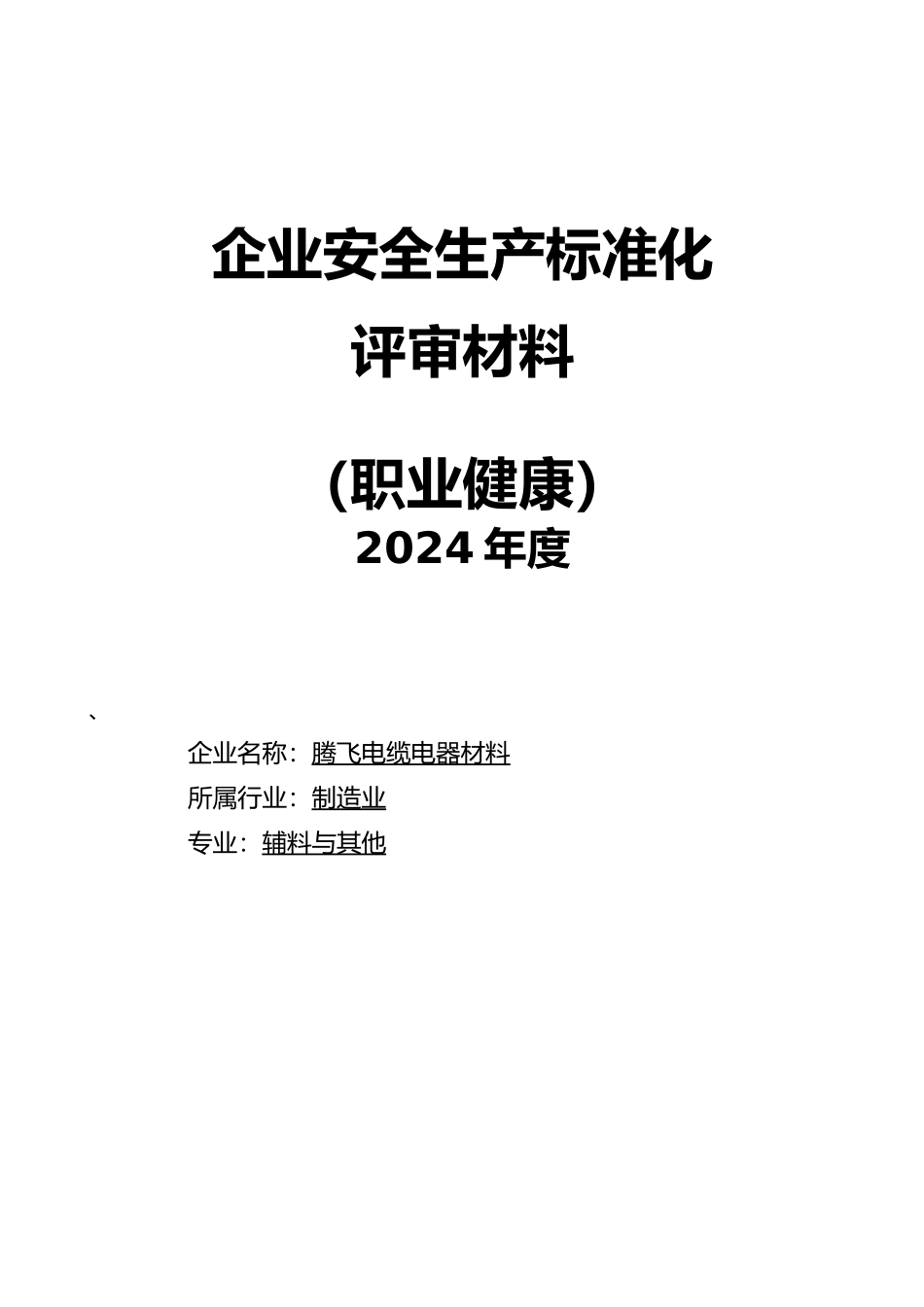 企业安全生产标准化评审汇报材料_第1页