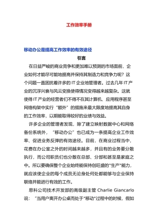 企业工作效率管理手册范本