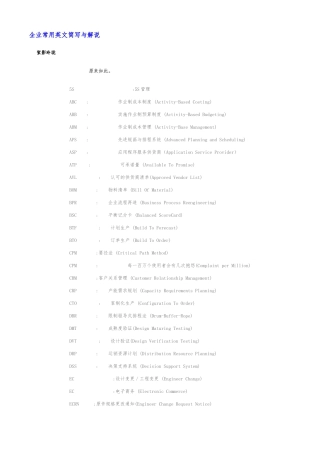 企业常用英文简写与解说