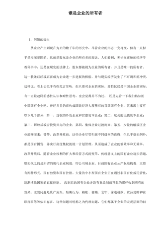 企业的所有者概念