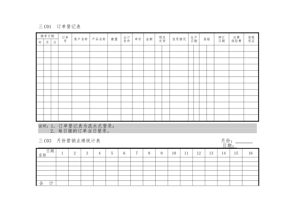 企业管理表格_营销管理C横表格模板_第1页