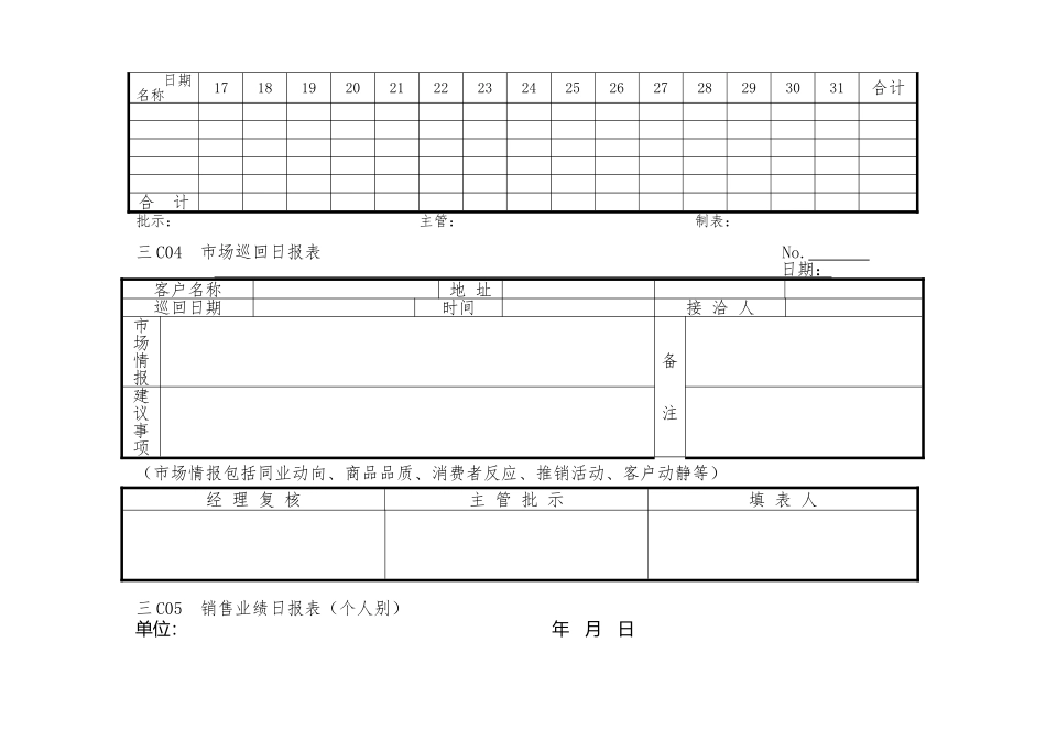 企业管理表格_营销管理C横表格模板_第2页