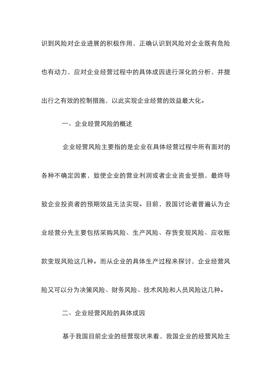 企业经营风险成因与控制措施_第2页