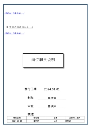 企业部门岗位职责说明