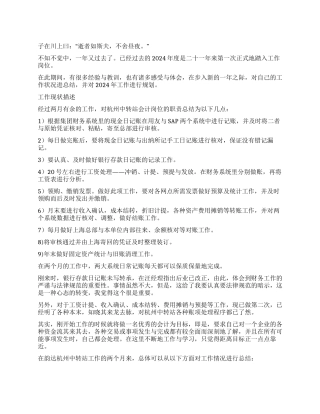 会计2024年度工作总结及2024年工作规划