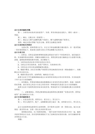 会计分录的编制步骤、格式和要求