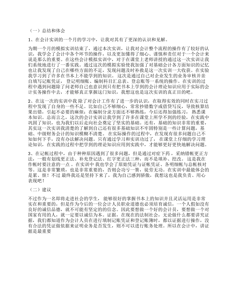 会计实训报告_第2页