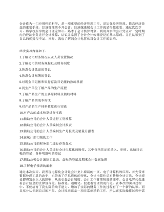 会计电算化专业实习工作自我鉴定