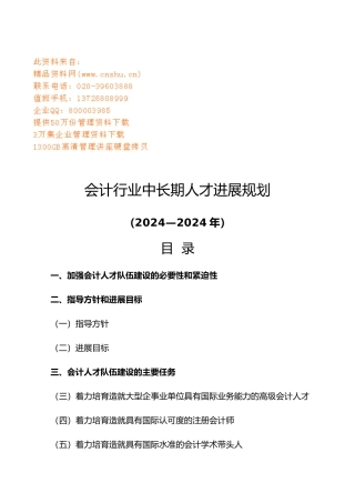 会计行业年度中长期人才发展规划报告