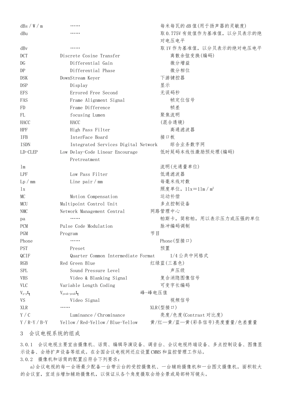 会议电视系统工程设计规范YD5032资料全_第2页