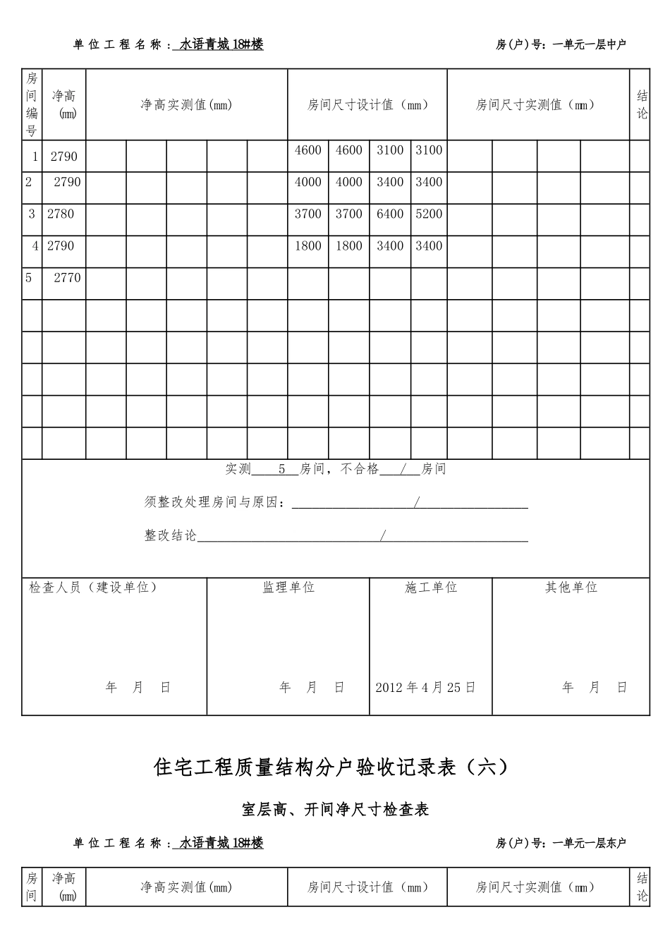 住宅工程质量结构分户验收记录表_第2页