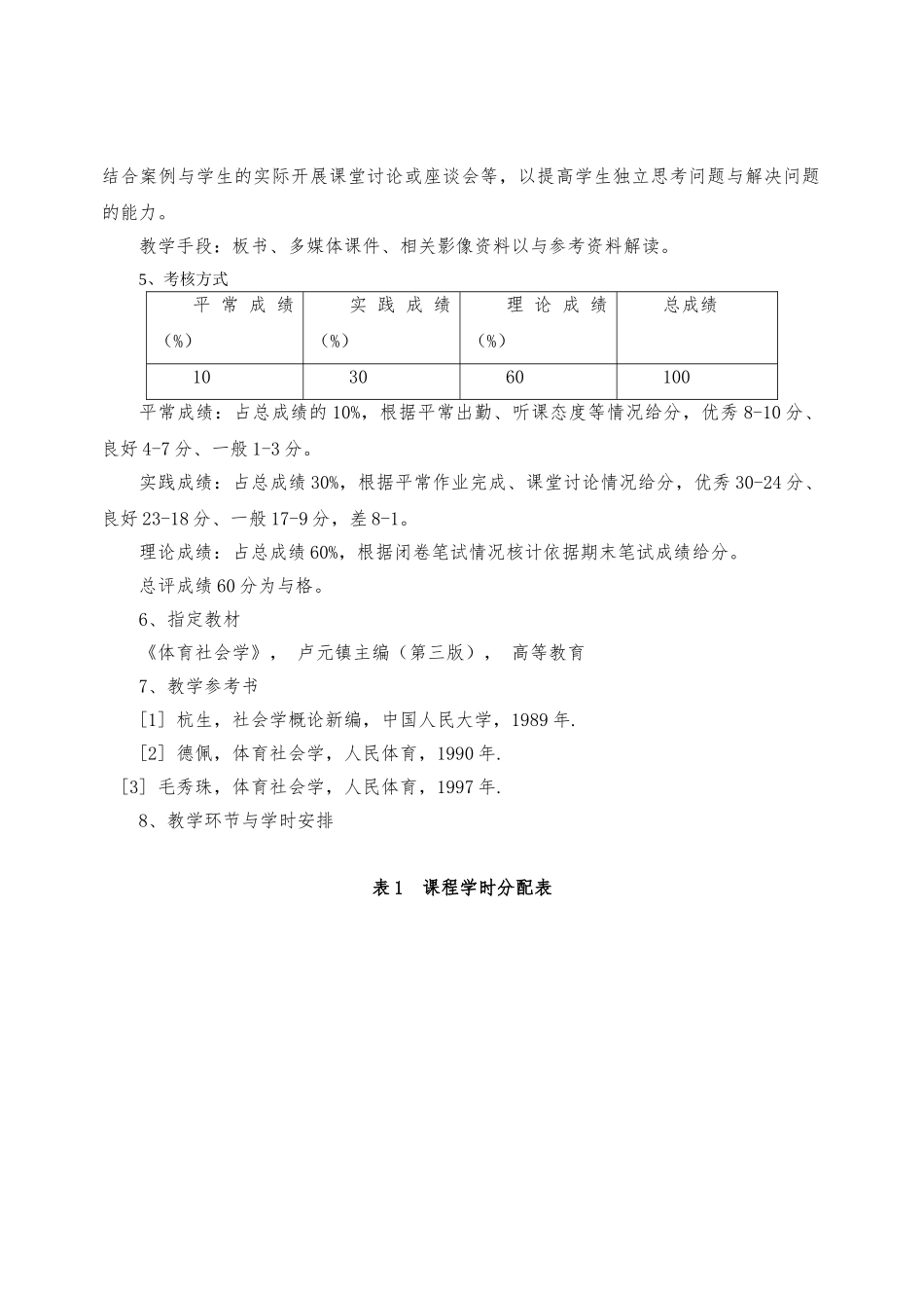 体育社会学课程教学大纲_第2页