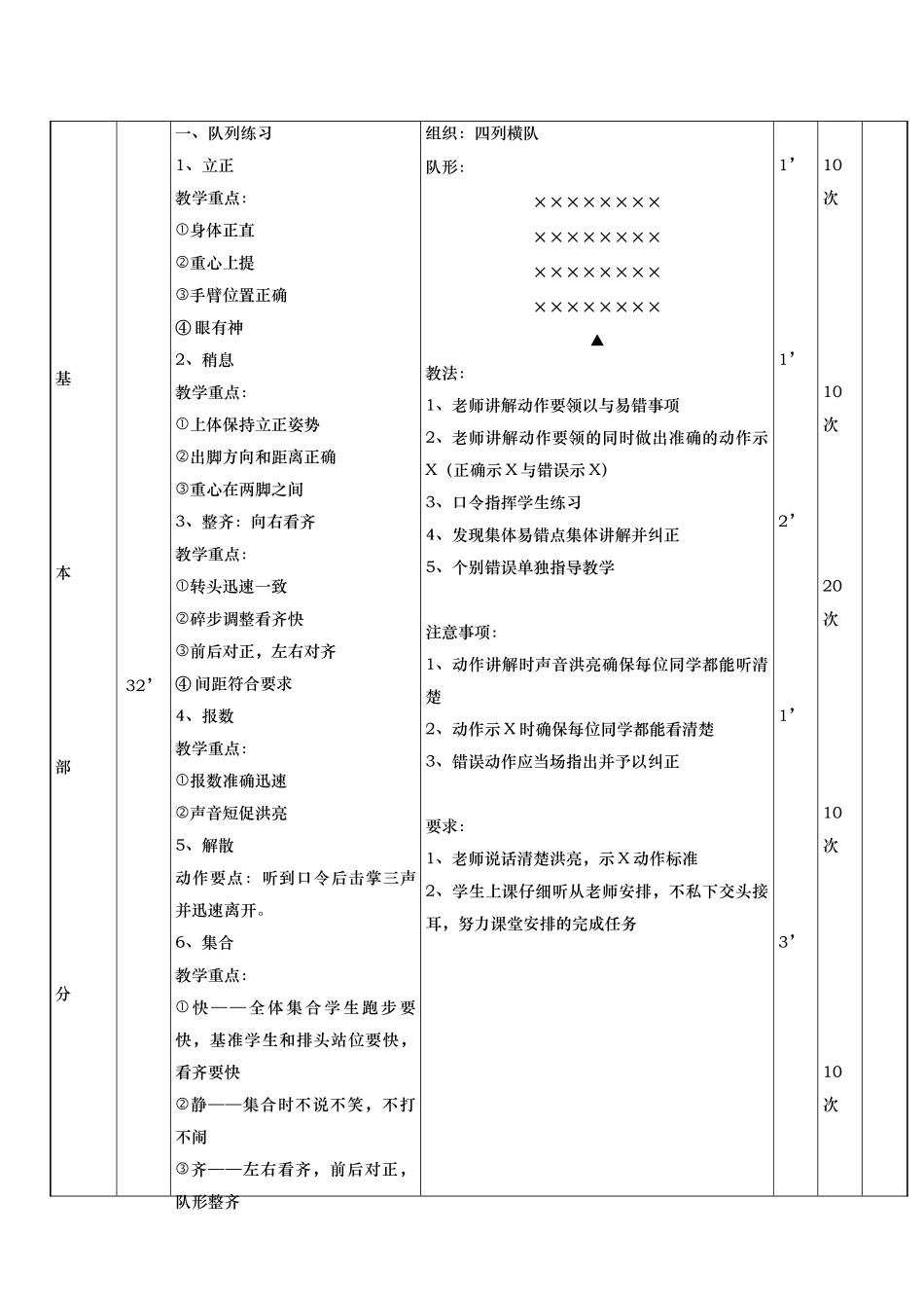 体育课教学教案——队列队形_第3页