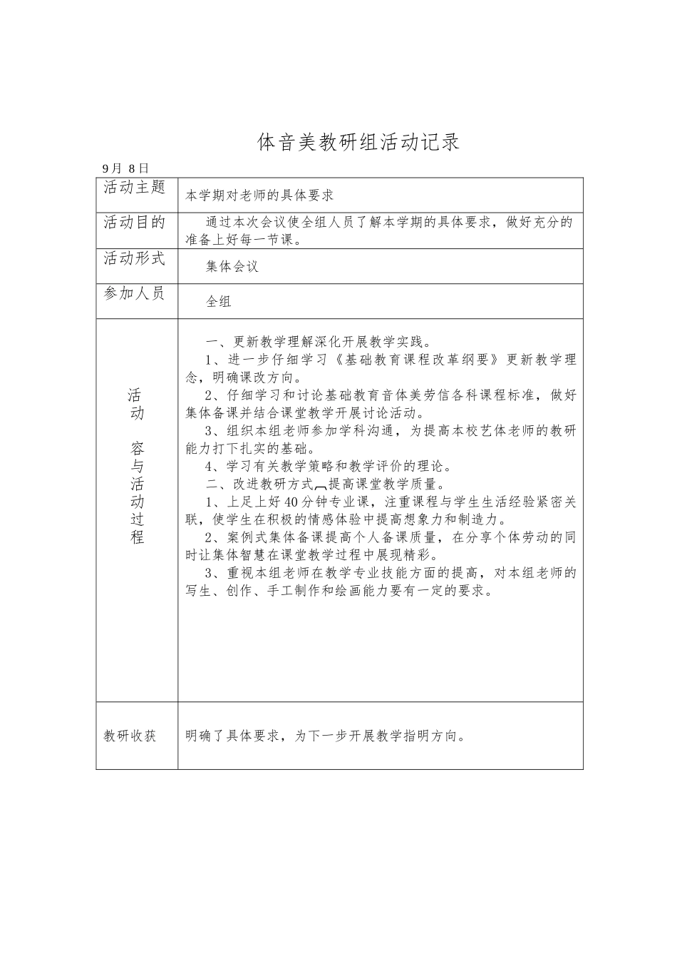 体音美教研组活动记录文本_第2页