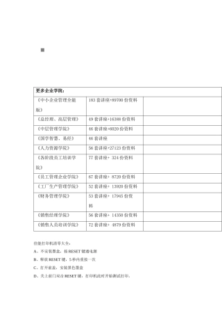 佳能打印机清零与维修