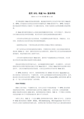 使用BPEL 构建 Web 服务网络