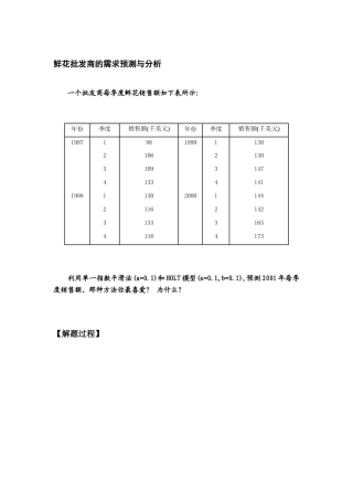 供应链的需求预测