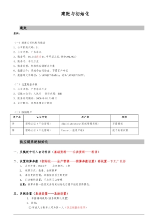 供应链系统初始化概述