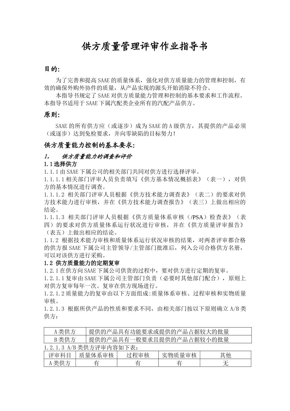 供方质量管理评审_第1页