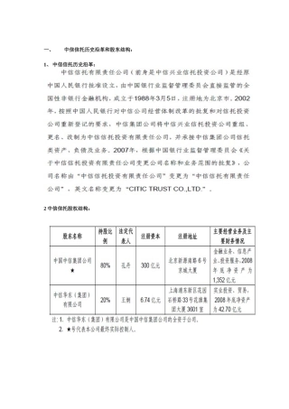 信托公司股东介绍