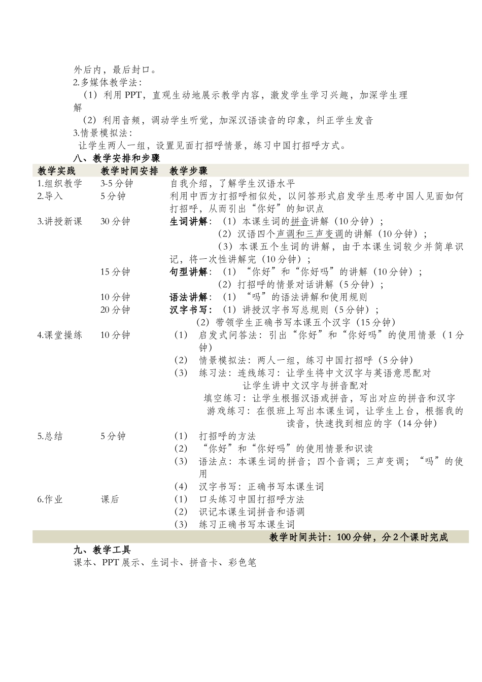 修改版-快乐汉语第一课教案_第2页