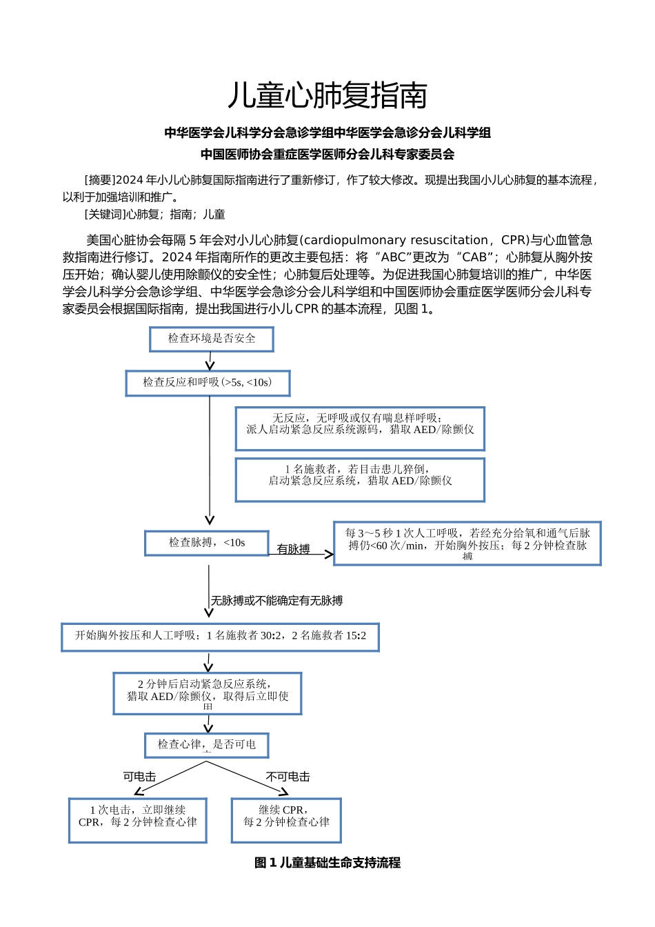 儿童与新生儿心肺复苏的指南_第1页