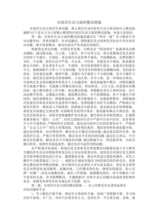 在组织生活方面的整改措施