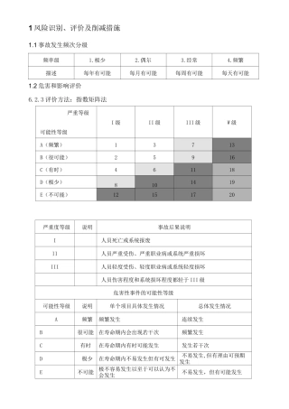 风险识别评价及削减措施