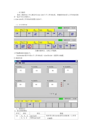 mazake操作面板-对刀操作工件偏移坐标