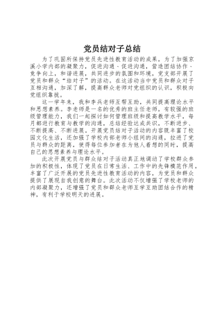 党员结对子总结