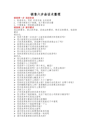 全友家居全套销售话术整理