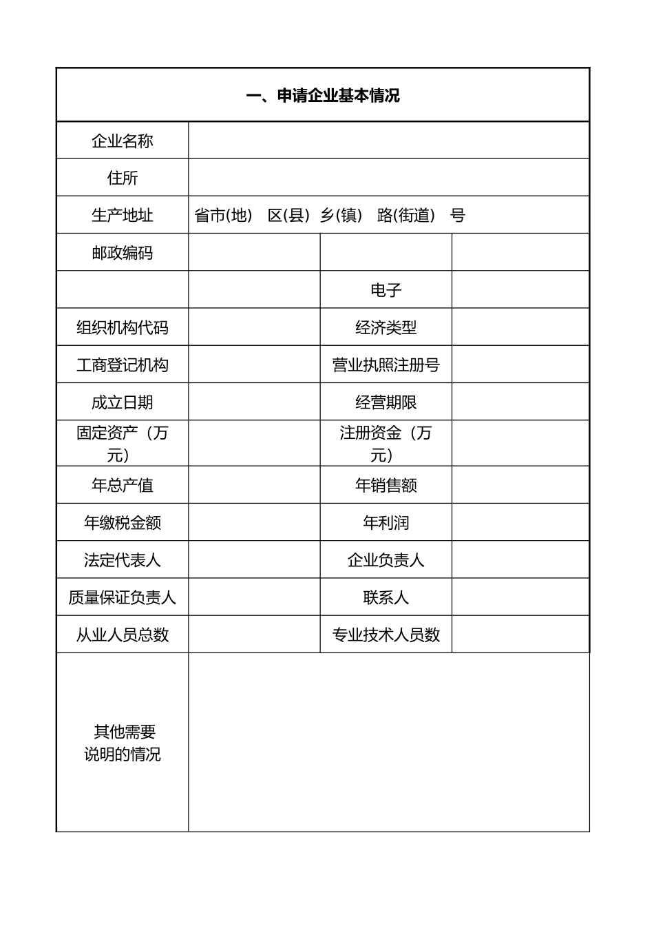 全国工业产品生产许可证申请书_第2页
