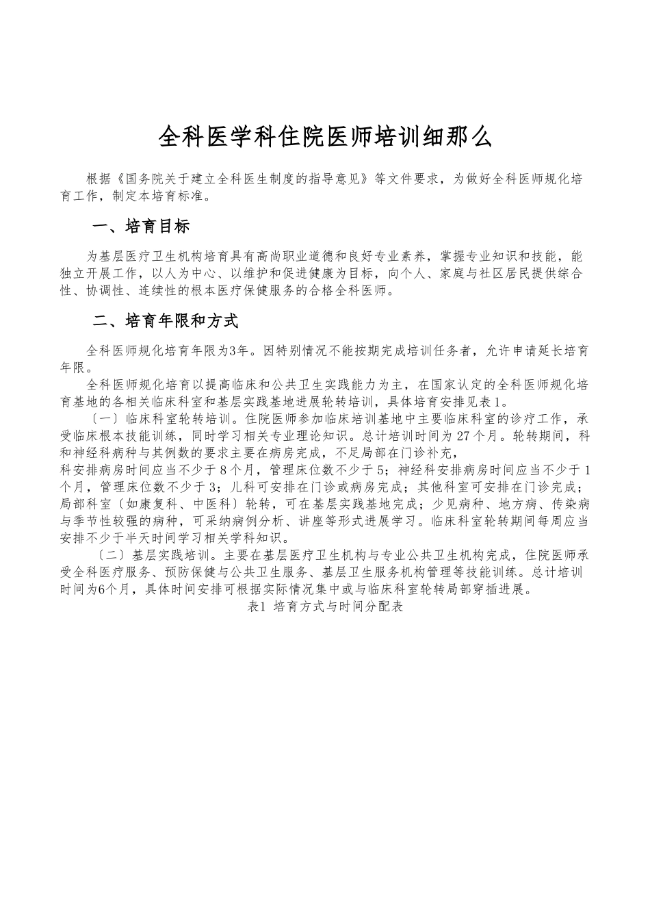全科医学科培训细则_第1页