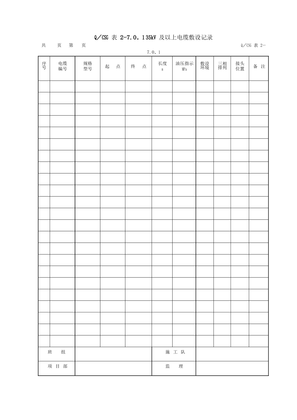 全站电缆施工工程施工记录及质量验评表_第2页
