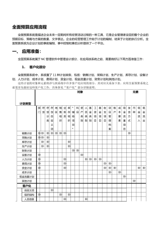 全面预算系统应用流程图